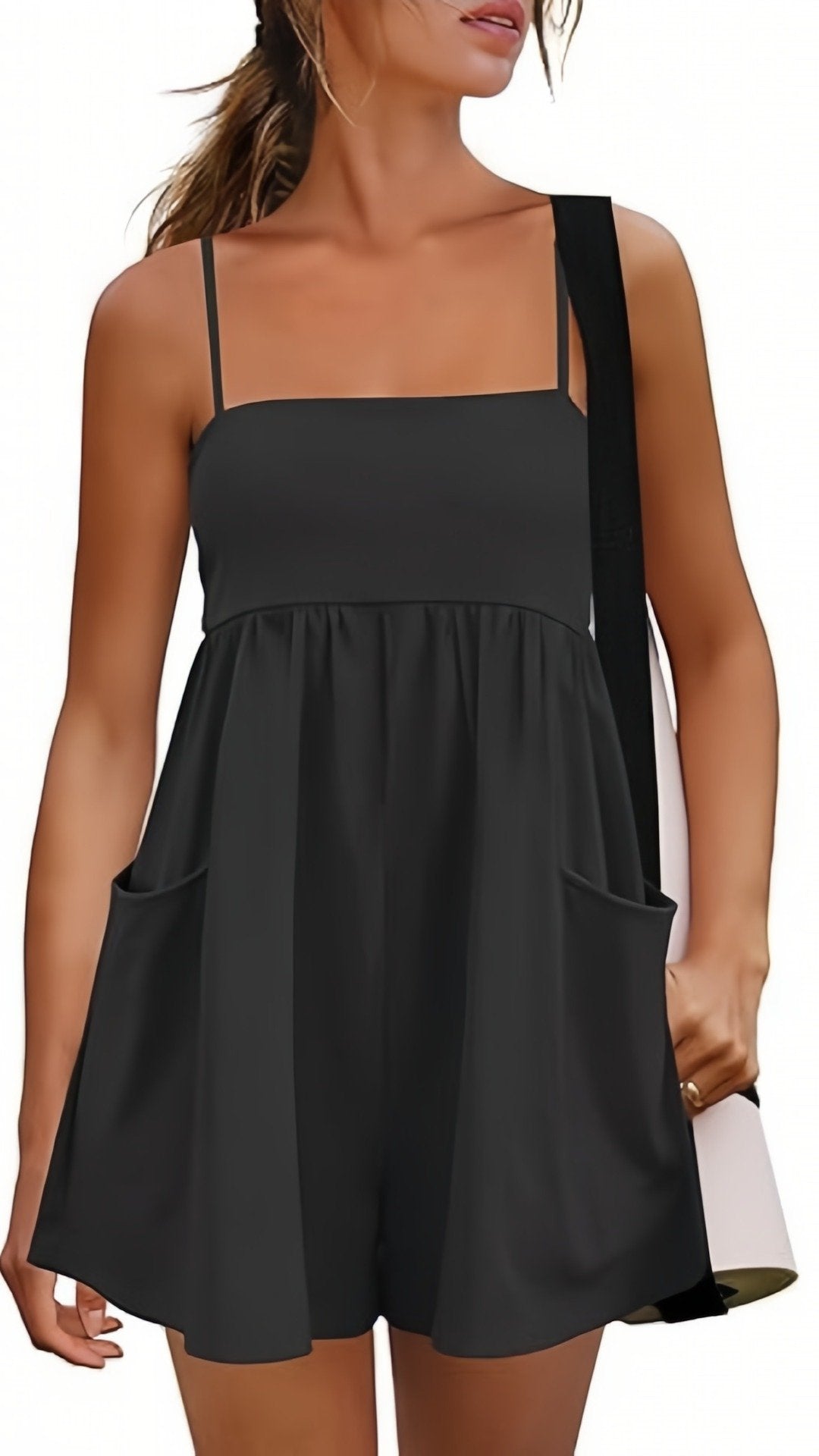 🌸 THE SUMMER ROMPER: SPAGHETTI STRAPS, FLOWY A‐LINE, FUNCTIONAL POCKETS — LOOKS LIKE A DRESS, FEELS LIKE A DREAM 🌸
