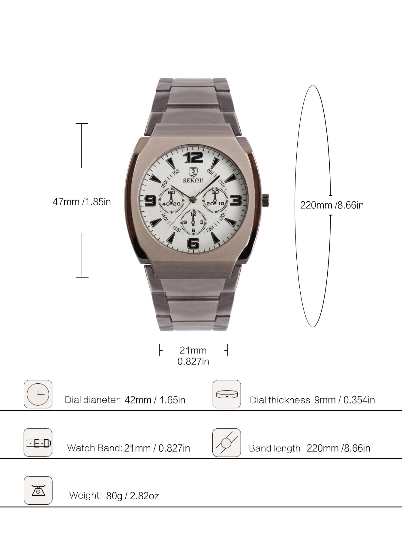 Alloy-Case Quartz Watch