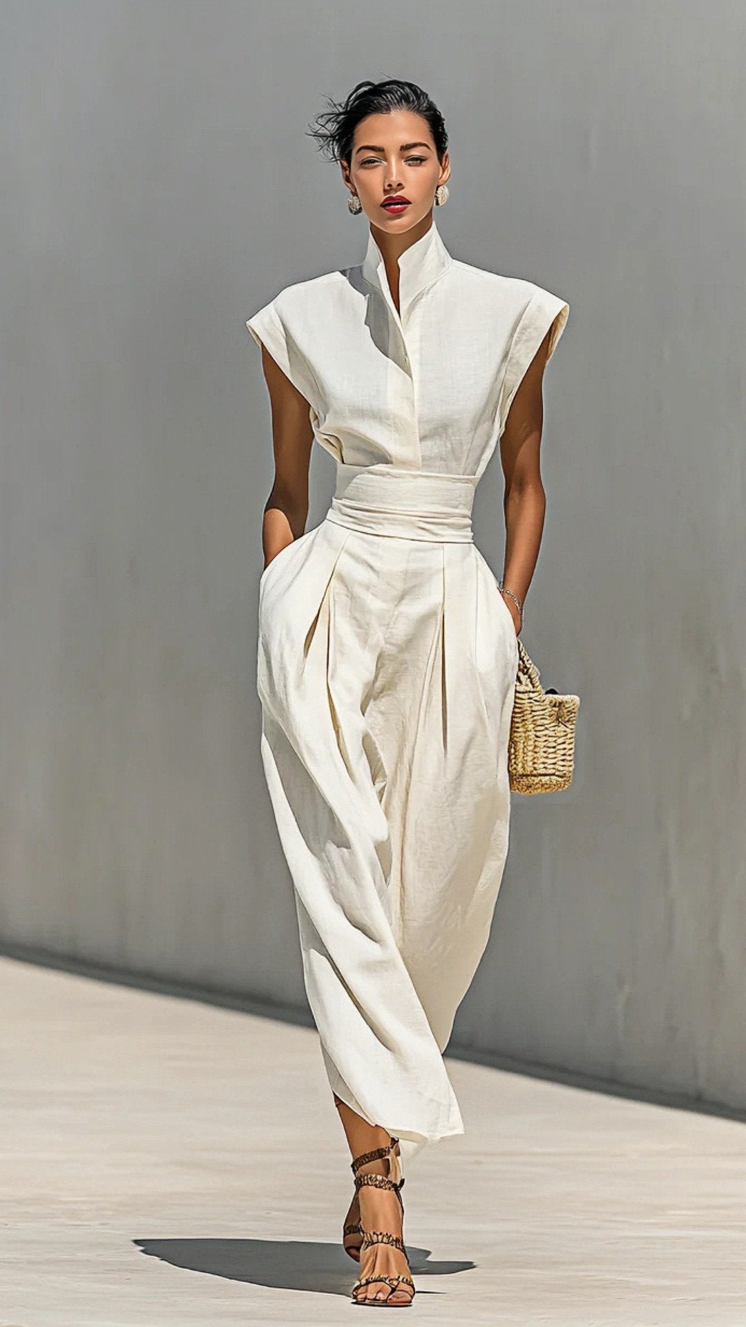 🌾 THE CINCHED SHIFT DRESS: HIGH NECK, SLEEVELESS, WIDE BELT — YOUR NEW POWER SILHOUETTE 🌾
