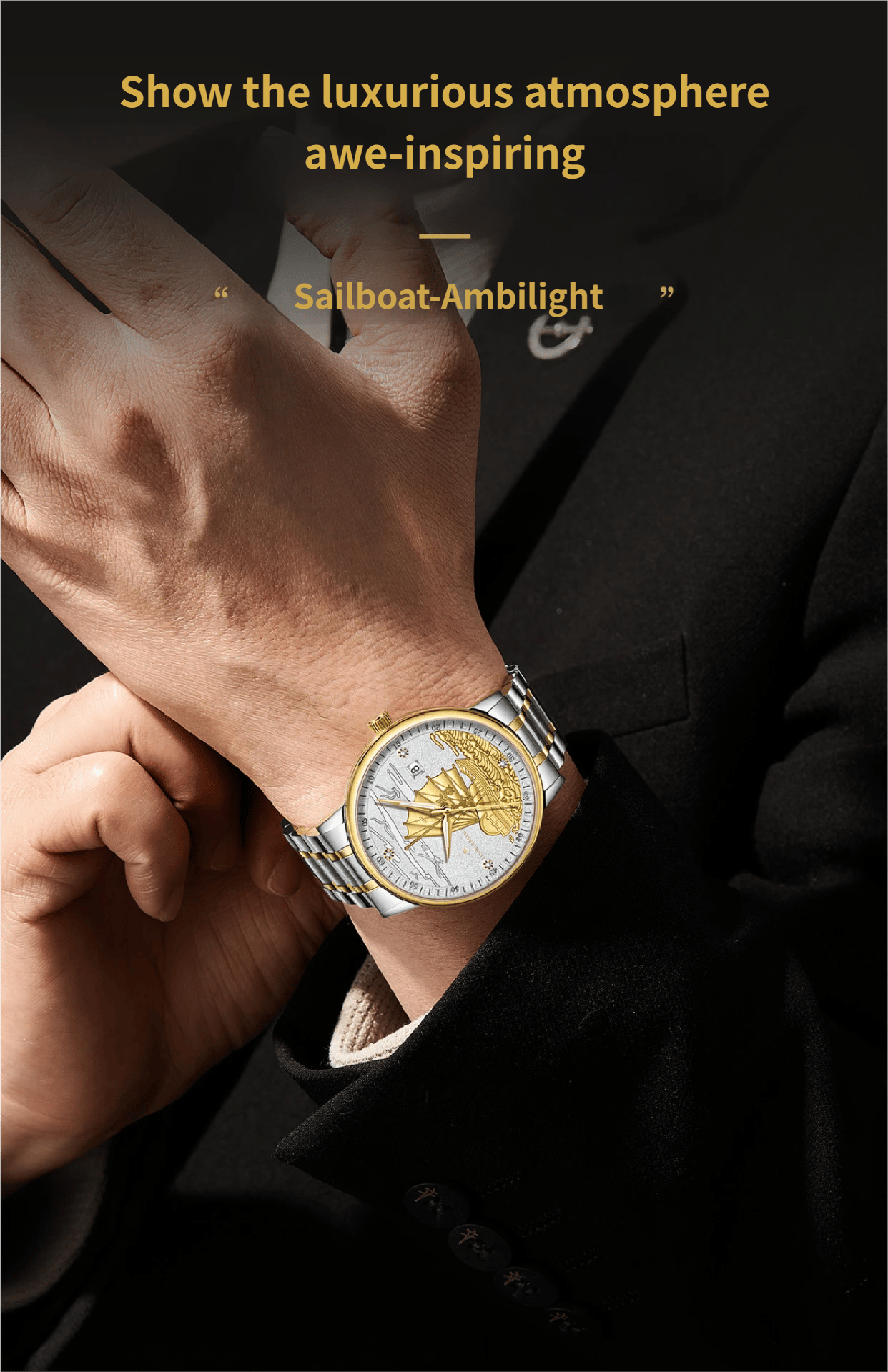 Fully Automatic Movement Business-Grade Water-Resistant Luminous Men's Quartz Wristwatch