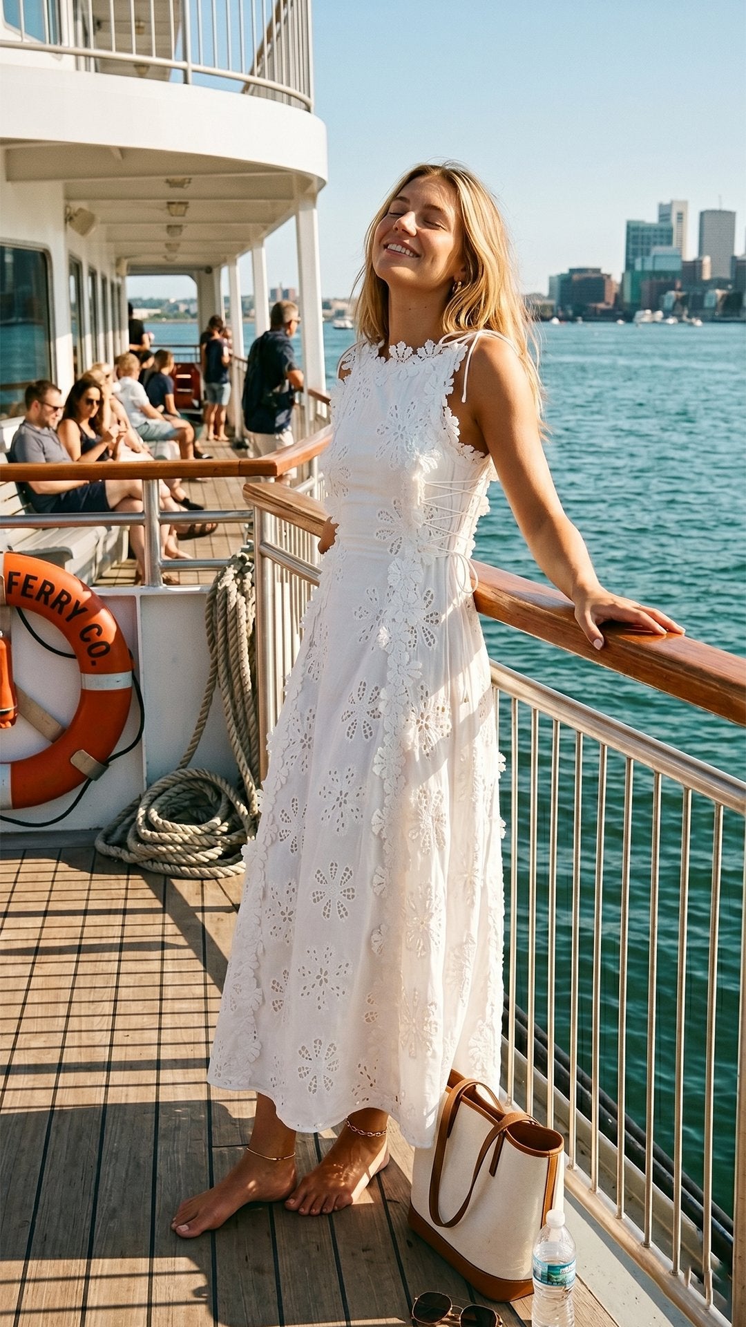 🤍 THE LACE BLOOM MAXI: ADJUSTABLE STRAPS, CROSS-BACK TIES, A-LINE DREAM — YOUR MOST ROMANTIC DRESS FOR EVERY SUN-DRENCHED MOMENT 🤍