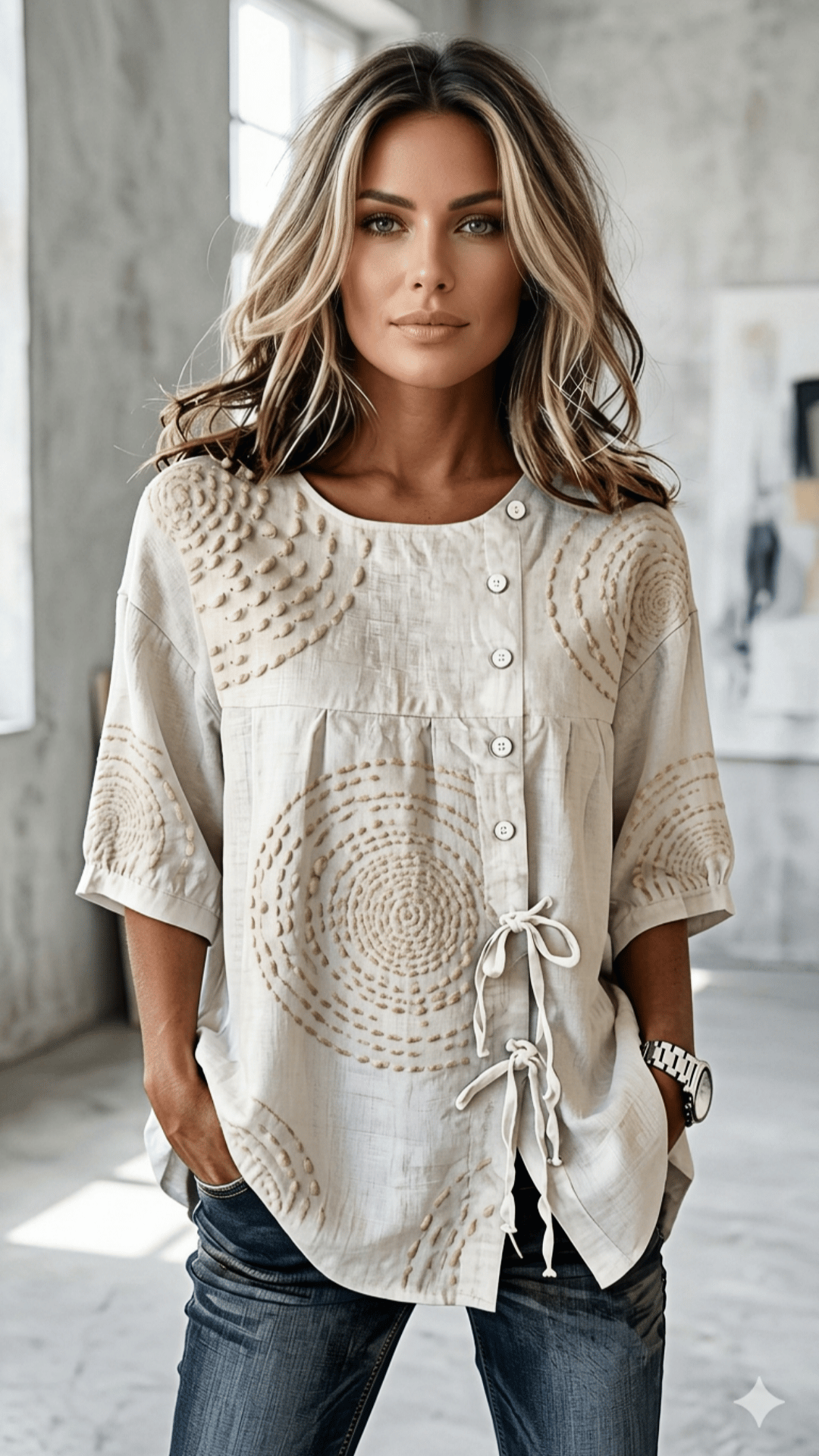 🌸 THE BOHO TIE-SIDE TOP: RELAXED FIT, ADJUSTABLE WAIST, VINTAGE SOUL — YOUR NEW WARDROBE CHAMELEON 🌸