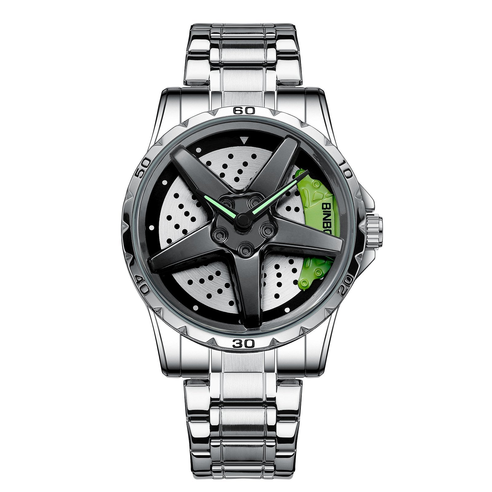 Men's Racing Steering Wheel Watch Water-resistant with luminous hands Adjustable strap