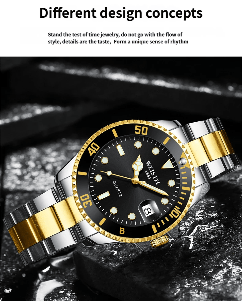 Luxury business watch, men's waterproof quartz watch