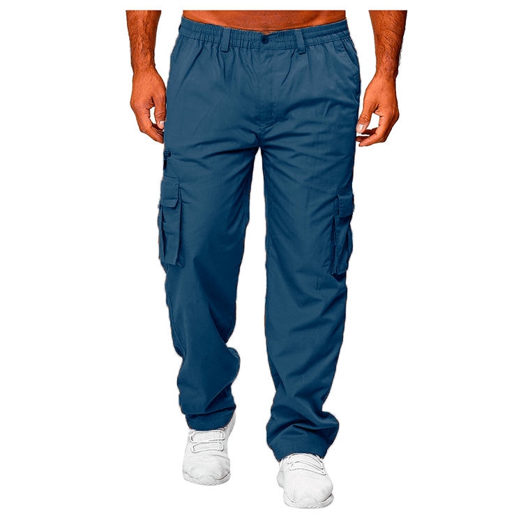 Men's Versatile Utility Cargoes: Elasticated Comfort-Fit Combat Trousers for Work & Leisure