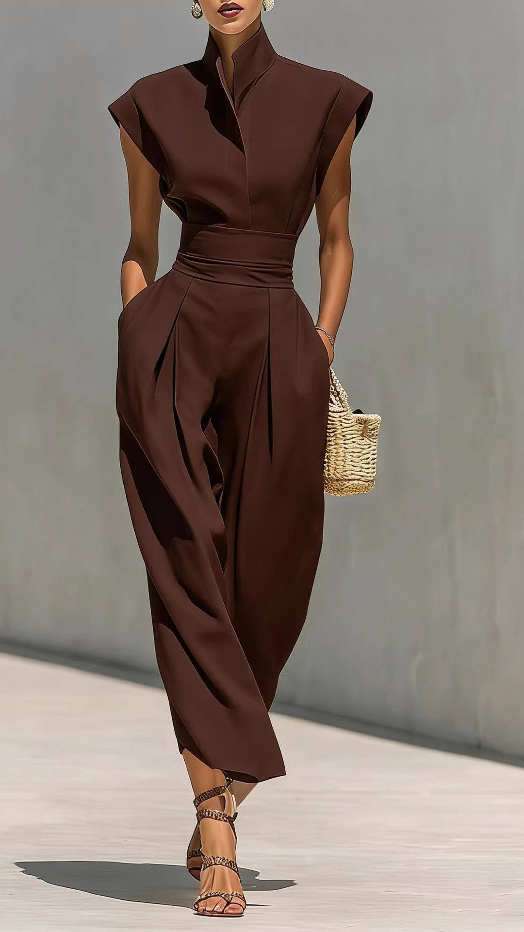 🌾 THE CINCHED SHIFT DRESS: HIGH NECK, SLEEVELESS, WIDE BELT — YOUR NEW POWER SILHOUETTE 🌾