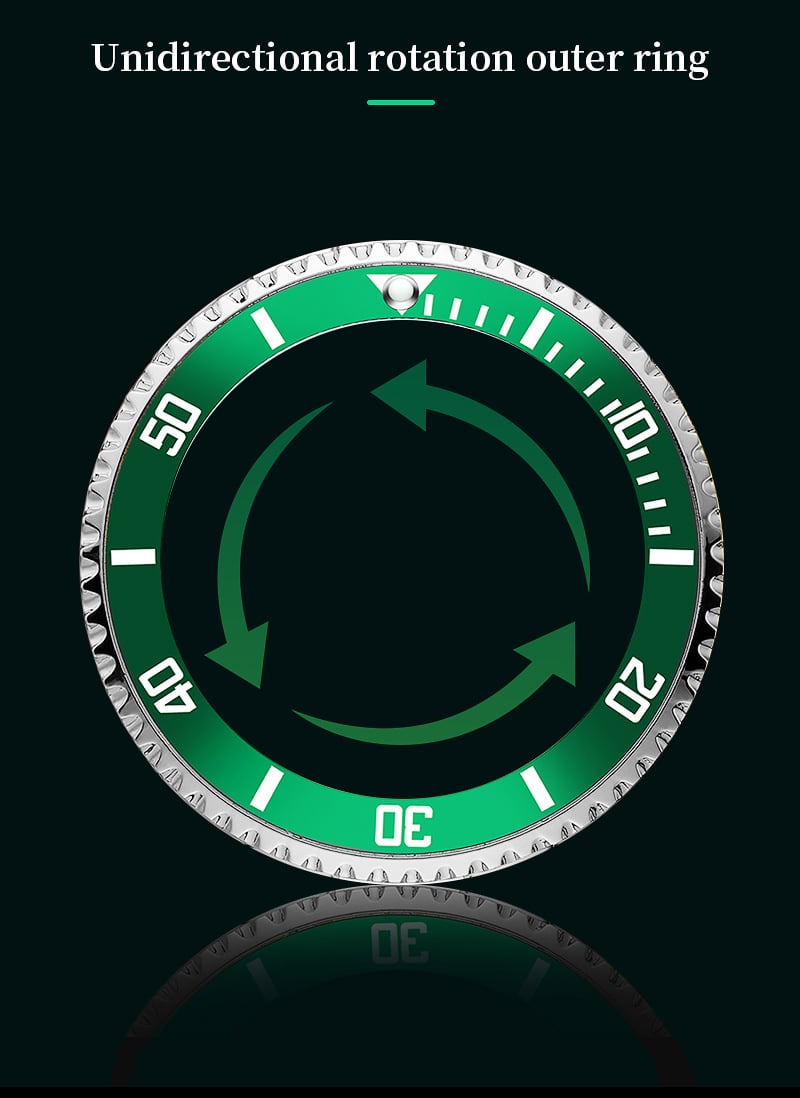 Men's luxury watch with waterproof and luminous dial