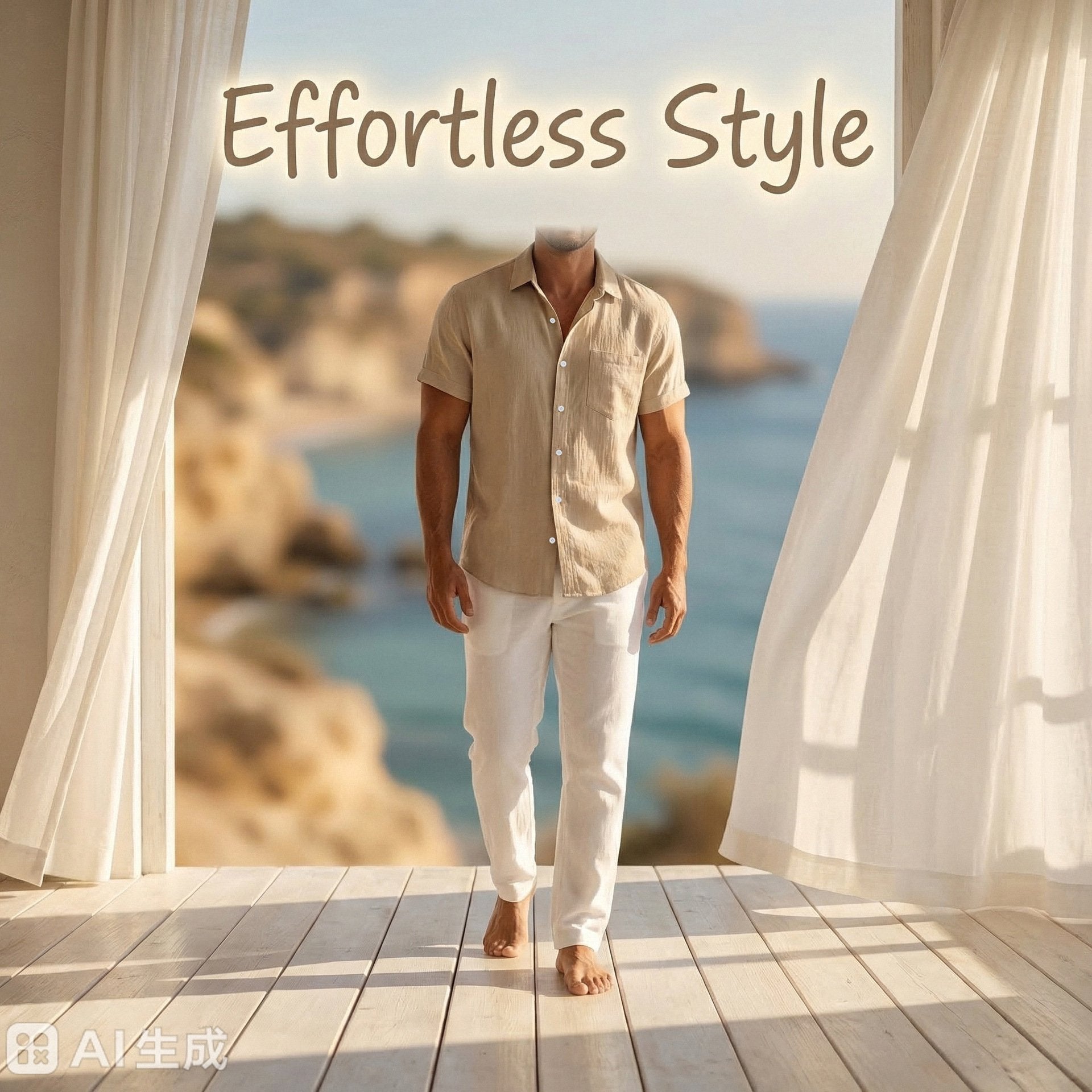 Men's Summer Linen Short-Sleeve Shirt