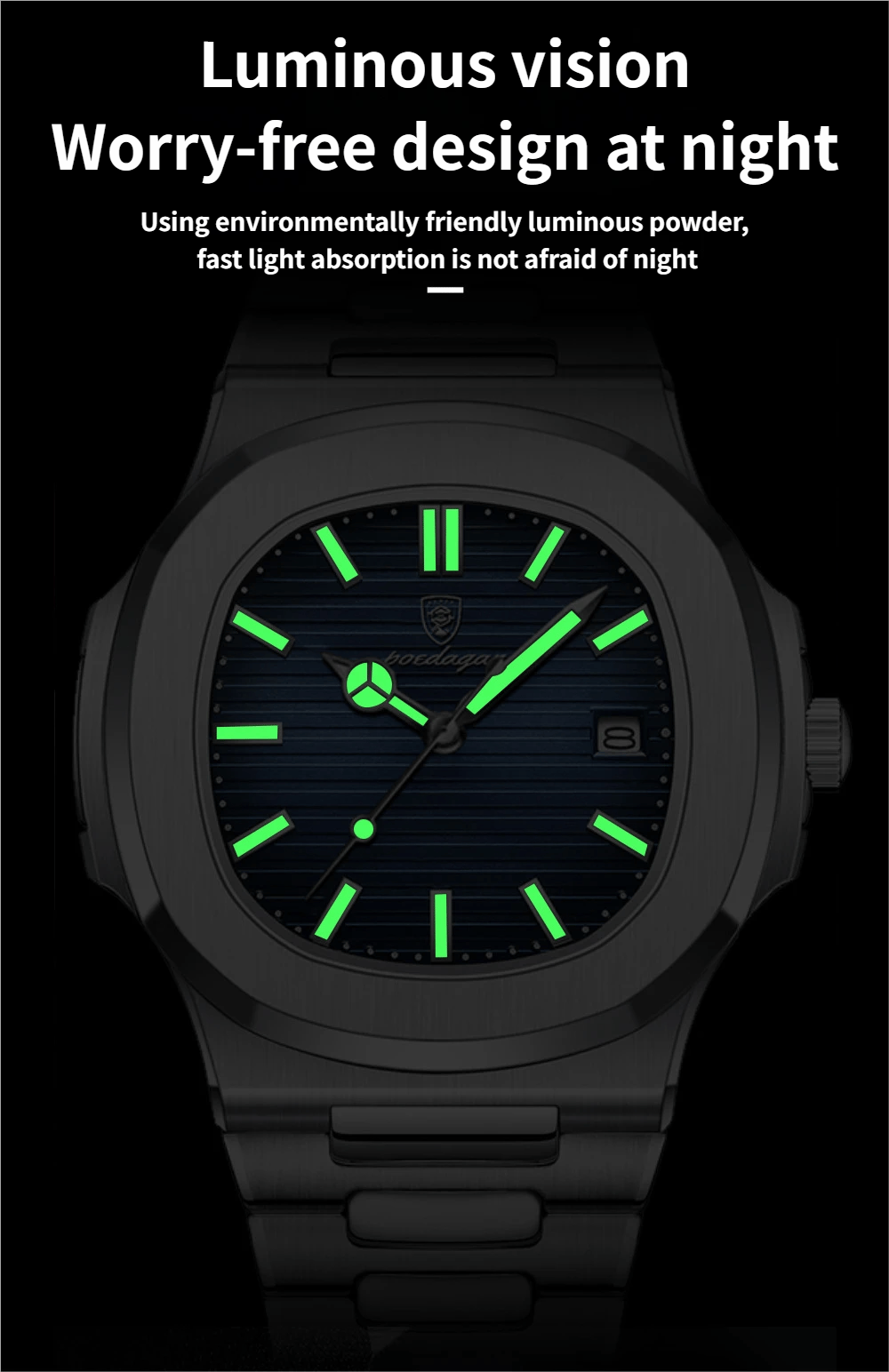 Men's Business Fashion Round Dial Analog Quartz Watch with Luminescent Features and Water Resistance