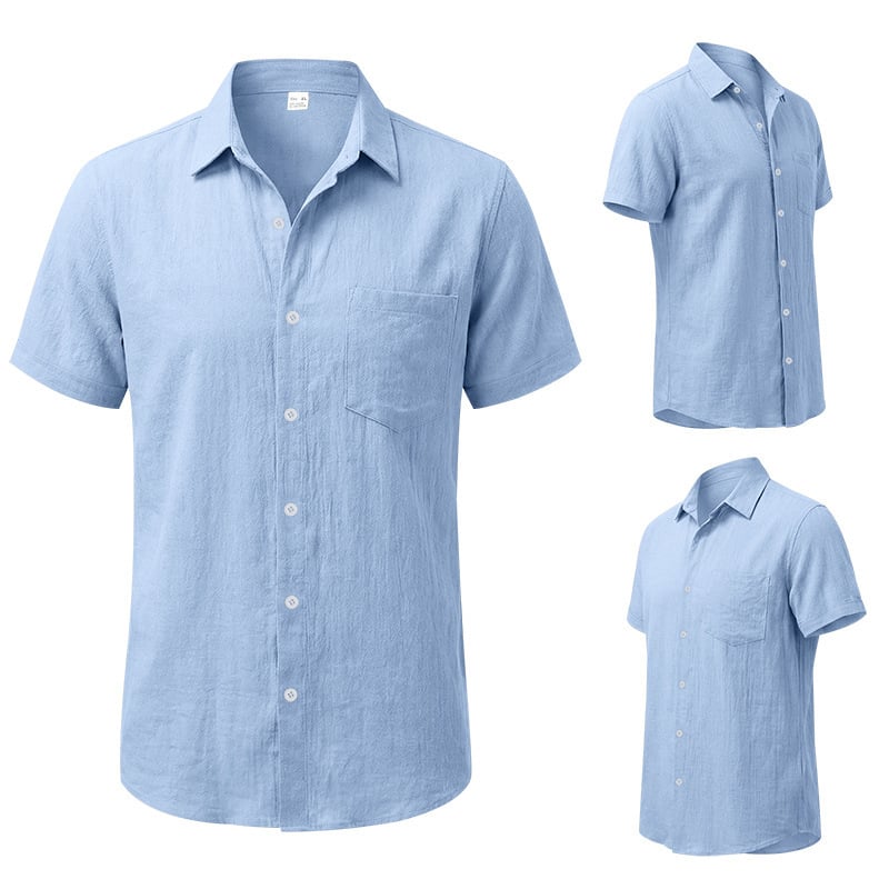 Men's Summer Linen Short-Sleeve Shirt