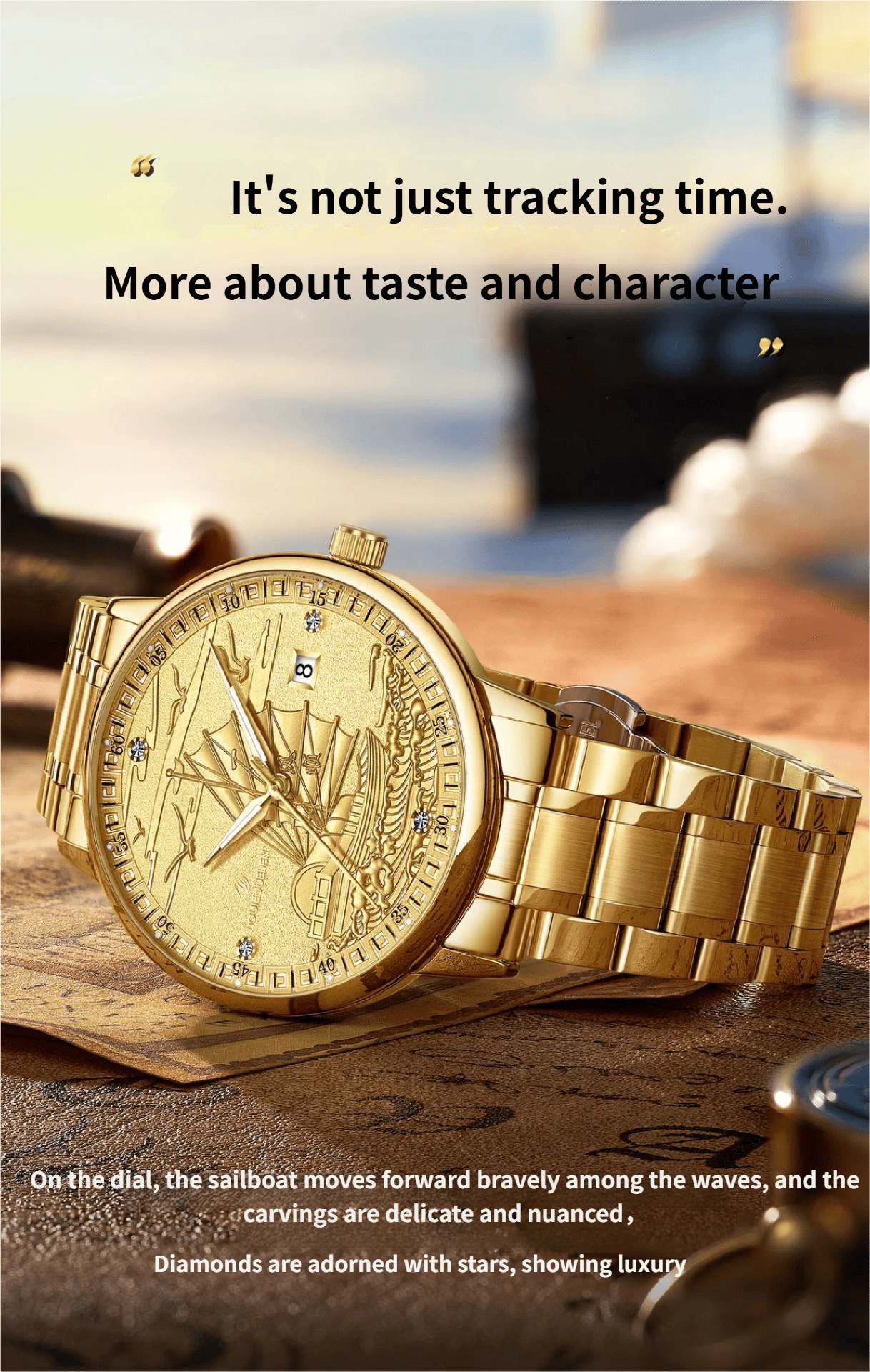 Fully Automatic Movement Business-Grade Water-Resistant Luminous Men's Quartz Wristwatch
