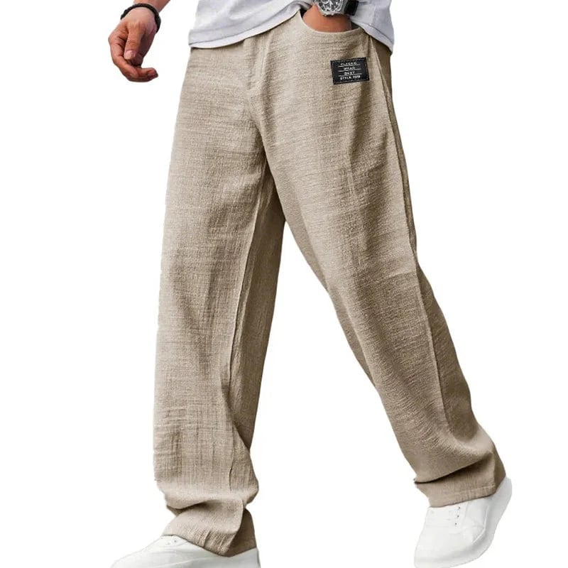 Men's Loose Linen Straight Fit Pants