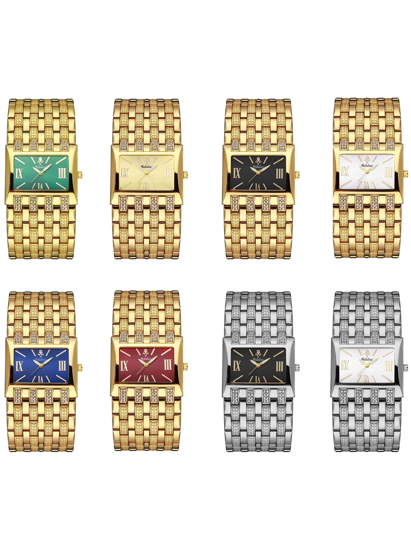 Luxury Diamond-Set Women's Watch with a Square Dial