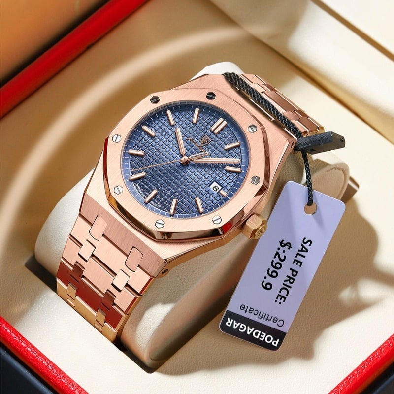 Swiss Brand Men's Water-Resistant Luminous Quartz Watch