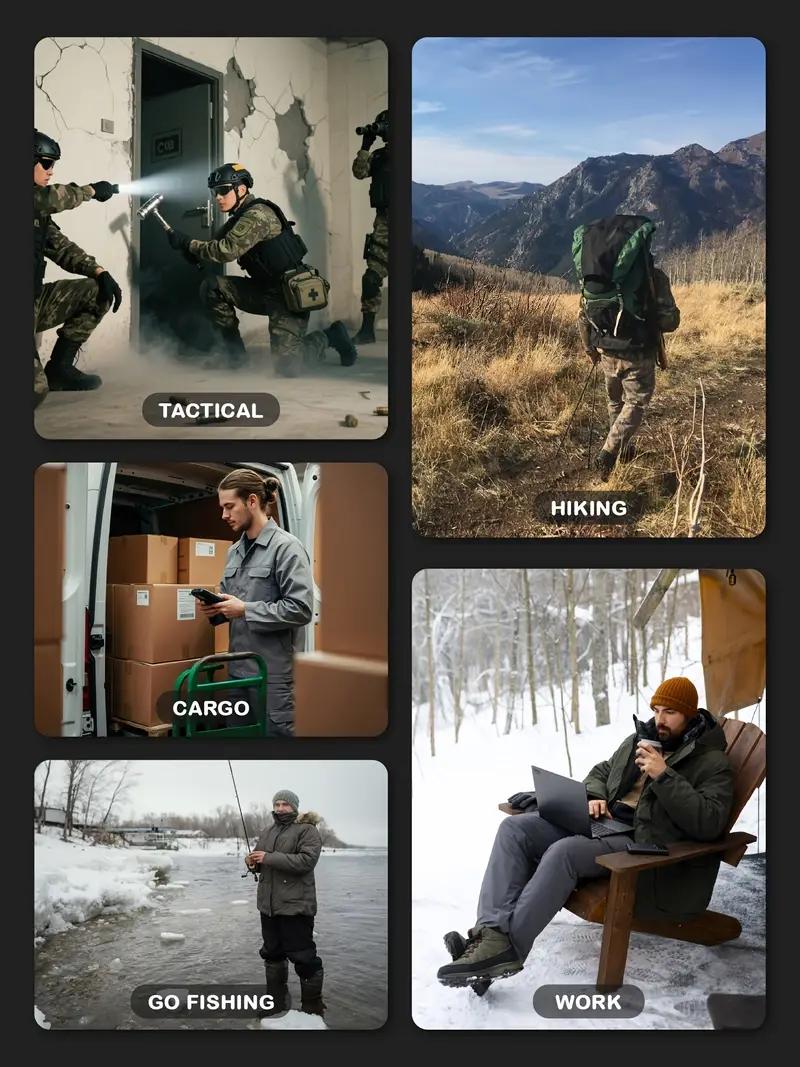 Men's Tactical Sport Pants - Windproof Fleece Lined Multi-Pocket Soft Shell Pants for Outdoor Activities