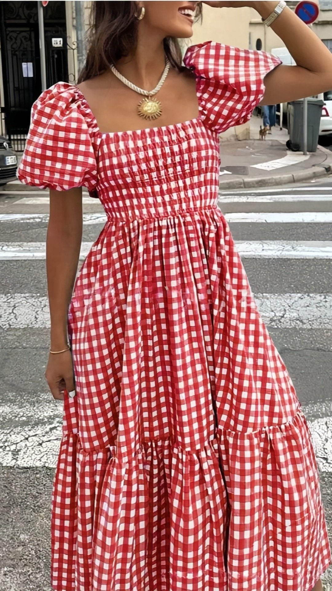 ✨THE FRENCHY SQUARE DRESS: PLAID, RUFFLED HEM, ELASTIC CUFF SLEEVES — YOUR NEW FAVOURITE FOR LEISURE & DATES✨