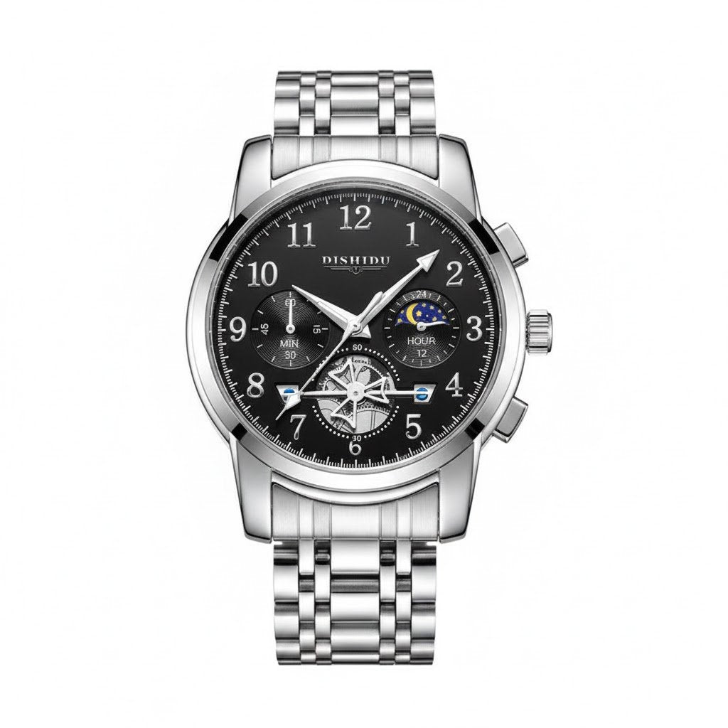 Men's classic watch with date display, waterproof and luminous.