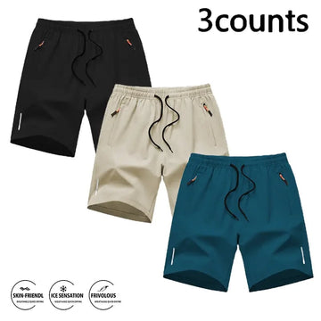 Men's Relaxed Fit Cargo Shorts with Zipper Pockets - Breathable Summer Casual Shorts for Everyday & Vacation