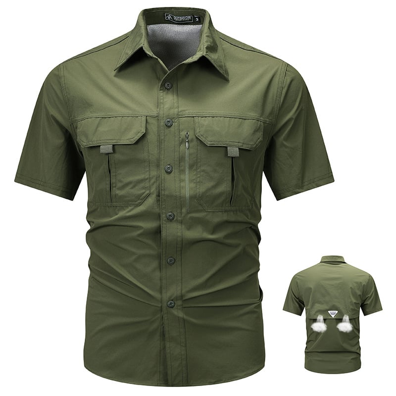 The Aero-Transit Shirt: Hidden Mesh-Vented Solid Shirt | Breathable Utility Gear for Men