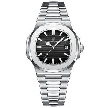 Men's Business Fashion Round Dial Analog Quartz Watch with Luminescent Features and Water Resistance
