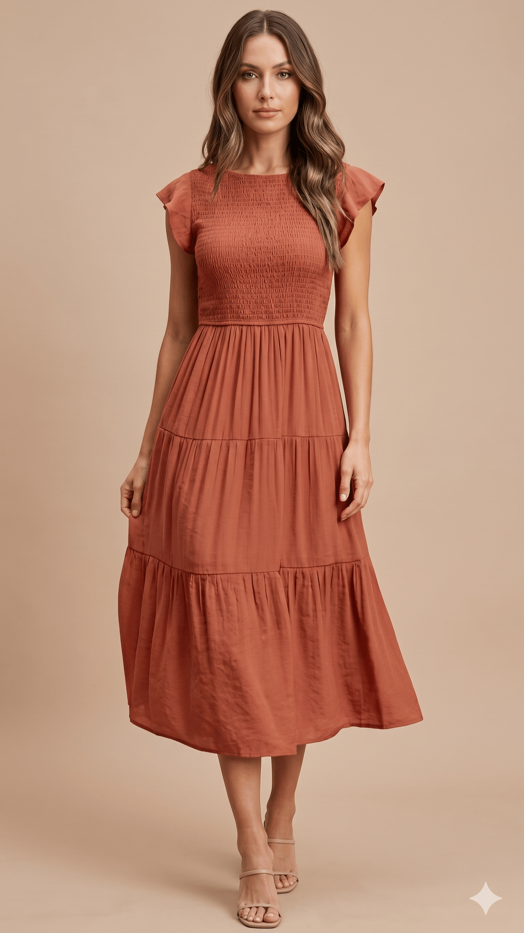 🌸 THE COTTAGECORE SMOCKED MIDI: FLUTTER SLEEVES, TIERED SKIRT, HIGH WAIST — YOUR SWEETEST SUMMER ESSENTIAL 🌸