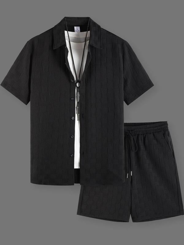Men's Regular Fit Short Sleeve Pajama Two-piece Set