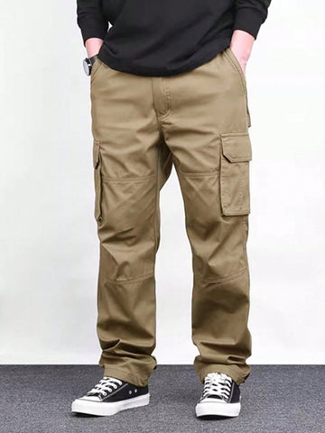 Baggy Retro Cargoes: Men's High Street Loose Straight-Leg Pants