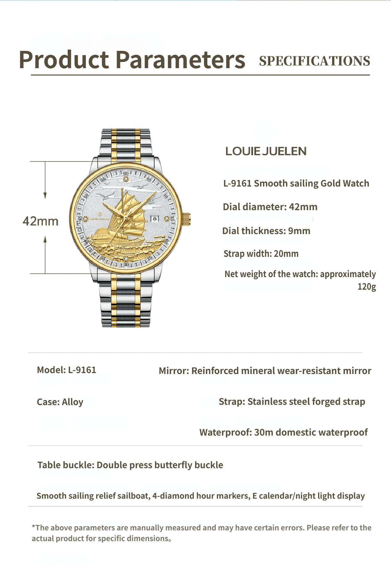 Fully Automatic Movement Business-Grade Water-Resistant Luminous Men's Quartz Wristwatch