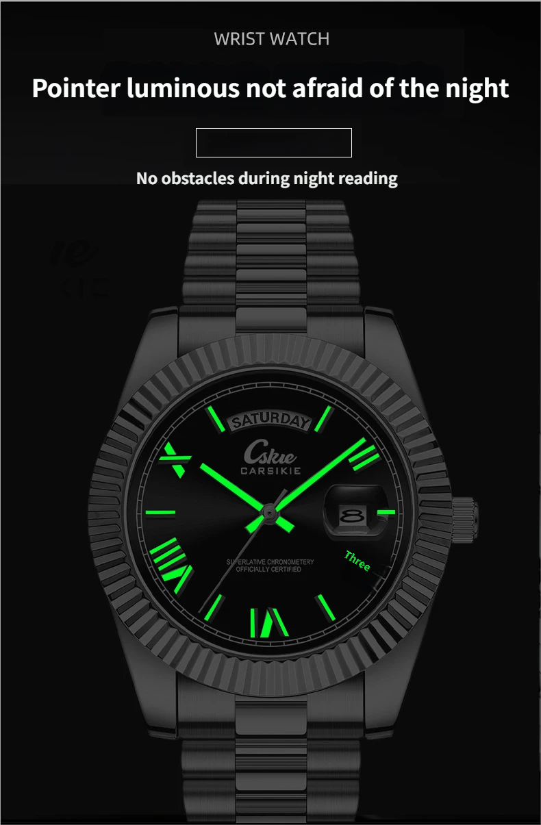 Men's business watch with Arabic numeral markers