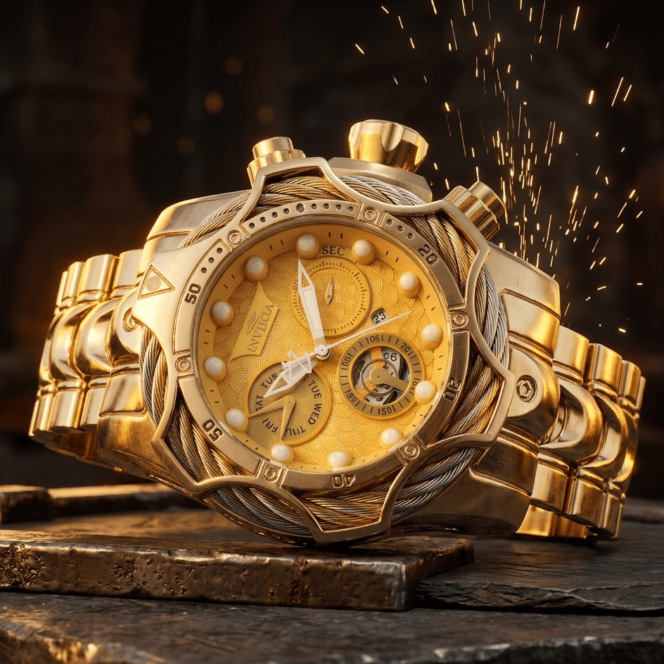 Men's Watch: Large-Dial Steel-Strap Sports Watch
