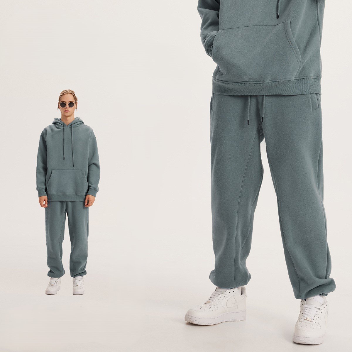 🔥 Unisex 600GSM Fleece Sweatpants 🧵 – Straight-Leg & Cuffed Retro Baggy Joggers 👖 | Warm Streetwear for Spring, Autumn & Winter ❄️