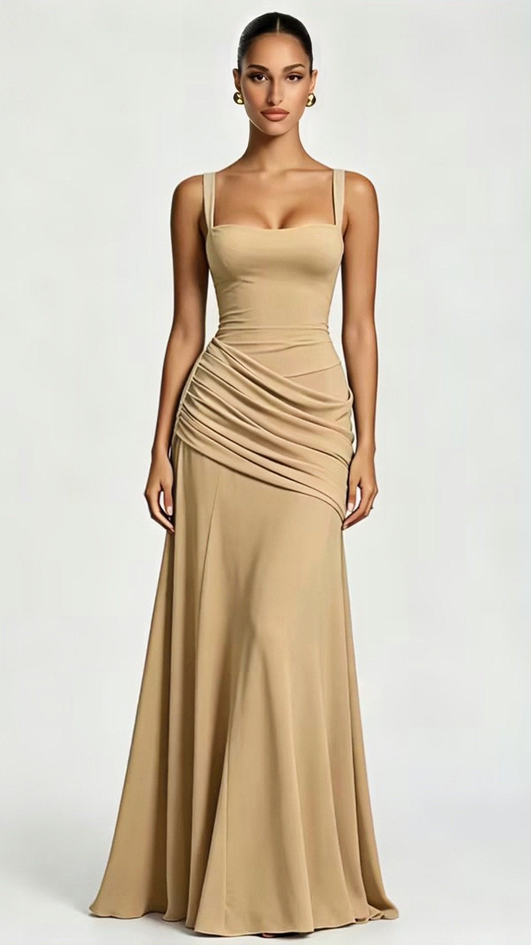 👑 THE SCULPTED SQUARE MAXI: HIGH-WAISTED, PLEATED, SLEEVELESS — YOUR NEW POWER SILHOUETTE 👑