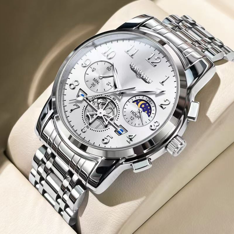 Men's classic watch with date display, waterproof and luminous.