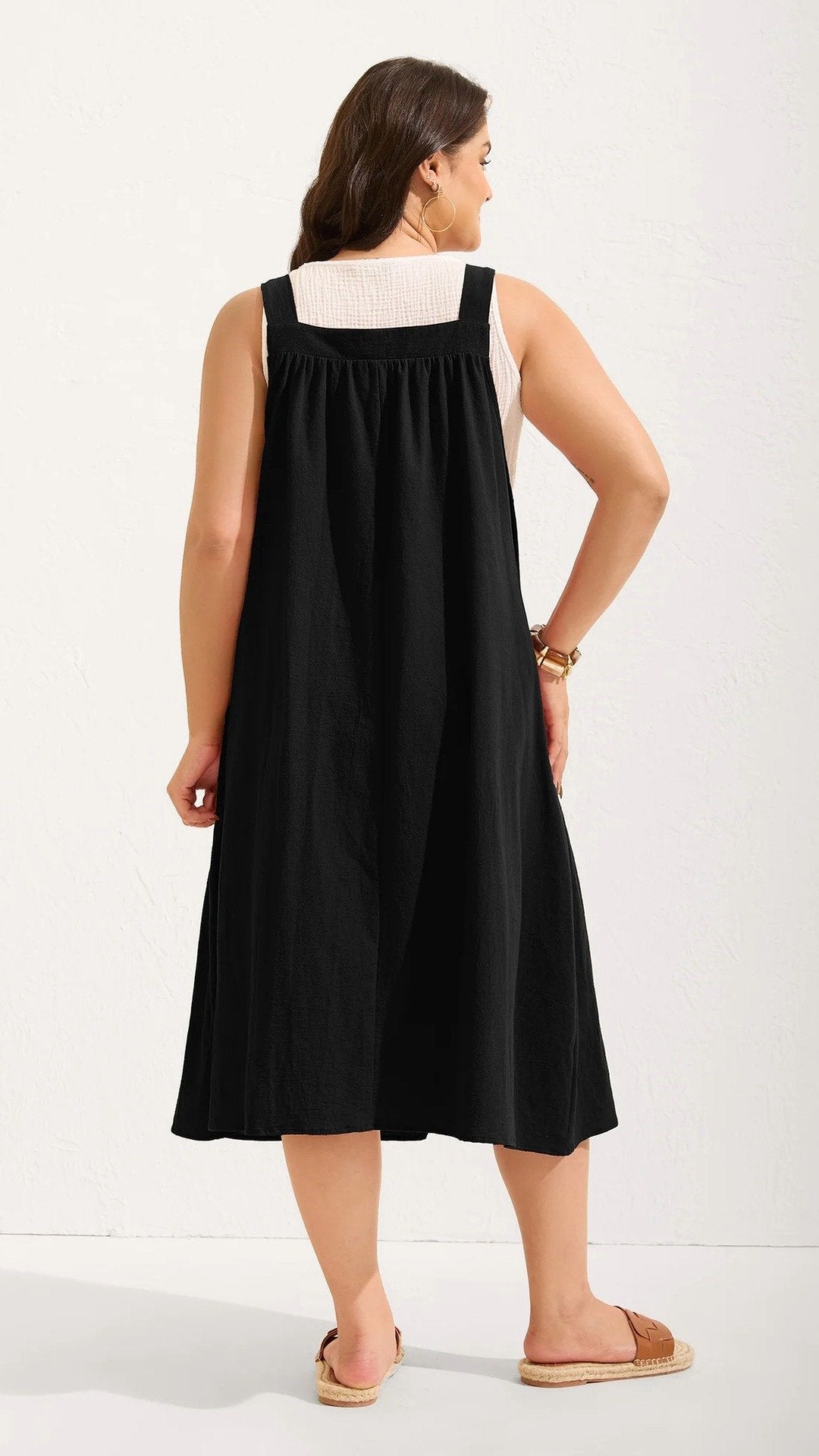 👗 THE POCKET PINAFORE DRESS: SQUARE NECK, ADJUSTABLE STRAPS, M-4XL — YOUR SUMMER LAYERING HERO 👗