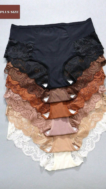 🌸 THE LACE HIGH-WAIST BRIEF: SCULPTING COMFORT, SHEER ROMANCE, NOW IN PLUS SIZES XL-4XL 🌸