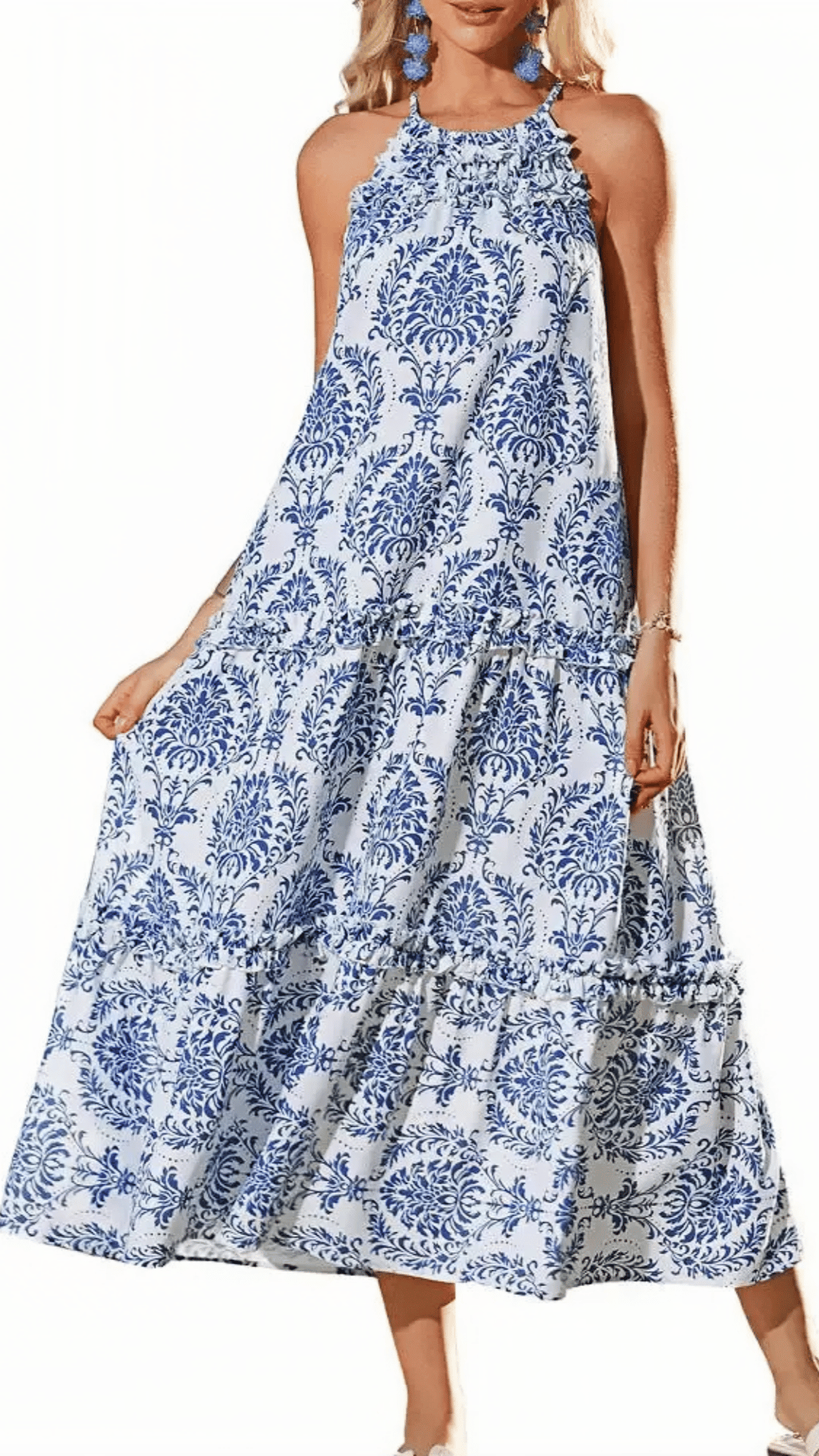🌺 THE HALTER TIERED MAXI: FLOWY, VIBRANT, BOHEMIAN DREAMS — YOUR SUMMER STATEMENT DRESS 🌺