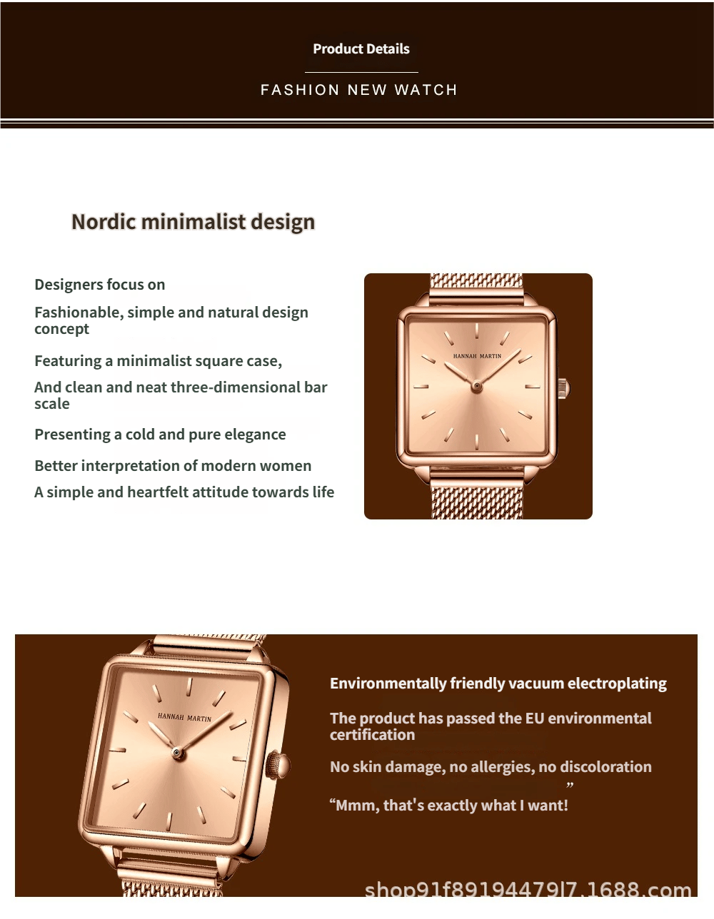 Vintage-style square-faced women's quartz watch with a steel bracelet and Japanese movement