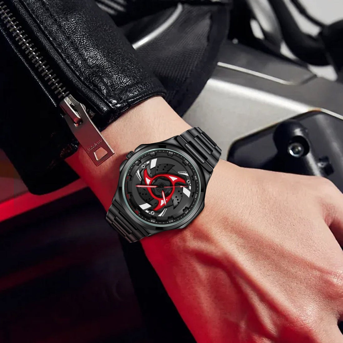 Men's Sports Quartz Watch with 360-Degree Rotating Bezel