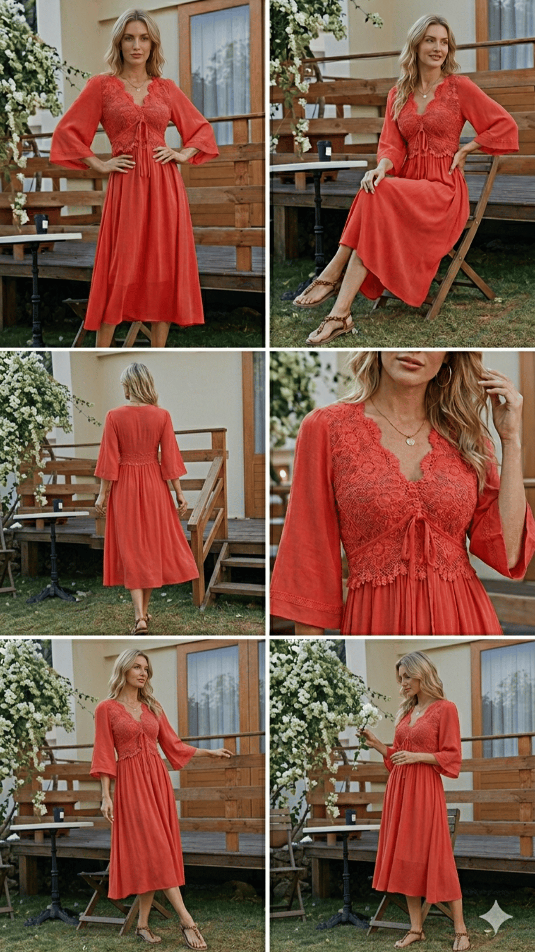 🧡 THE CORAL DREAM MIDI: LACE-TRIMMED, DOUBLE-LAYERED, UTTERLY ROMANTIC 🧡