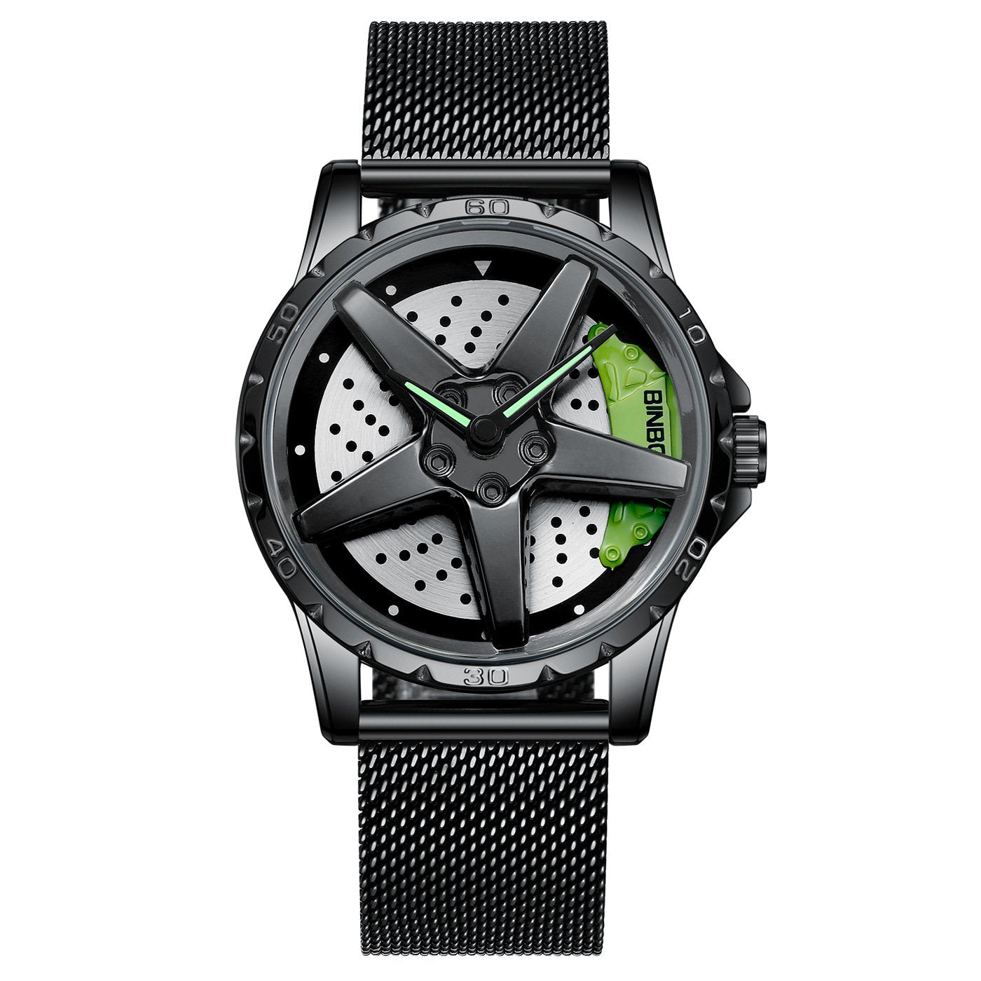 Men's Racing Steering Wheel Watch Water-resistant with luminous hands Adjustable strap