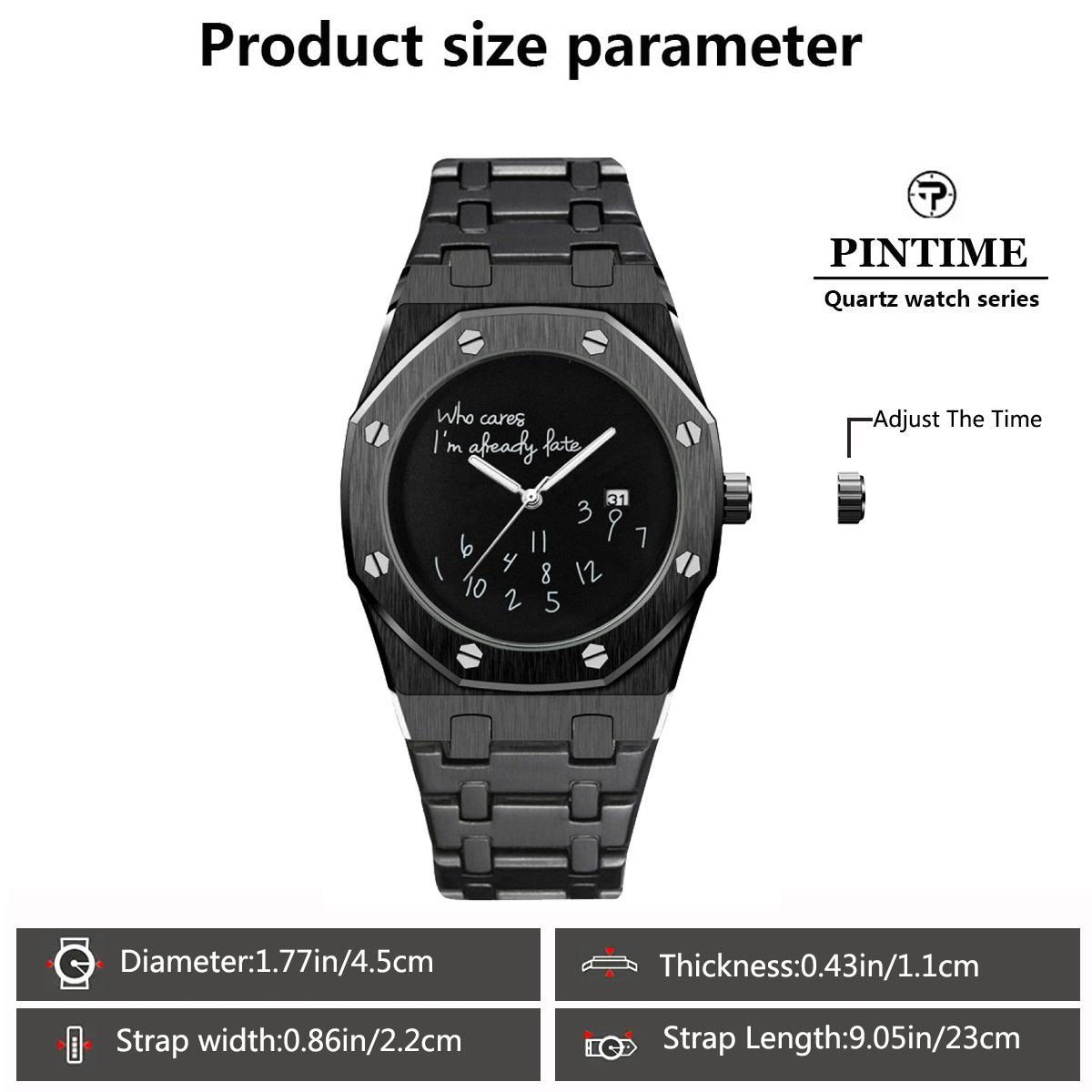 Men's Design: Premium Waterproof Steel-Band Quartz Watch with Minimalist Style