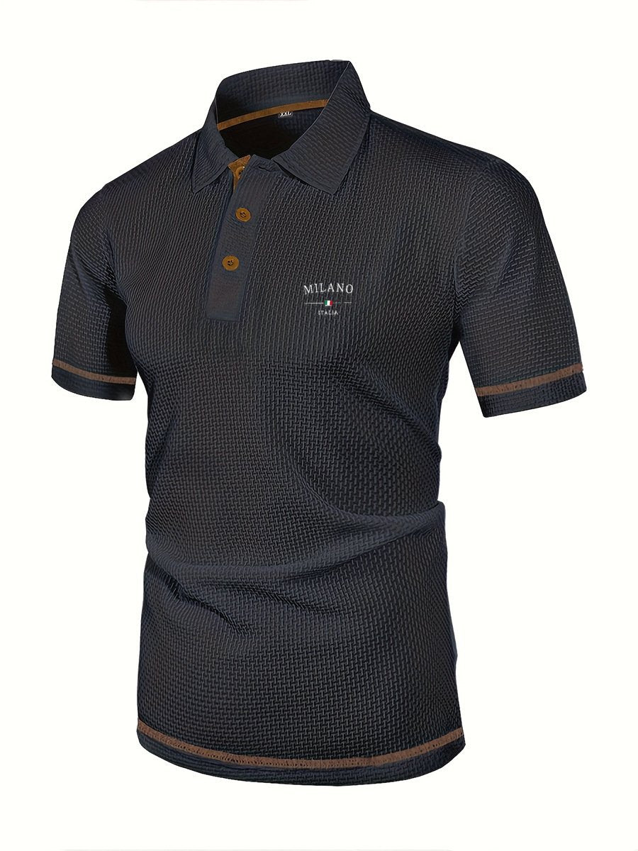 Men's Casual Polo Shirts Classic Short Sleeve Basic Button T-Shirt