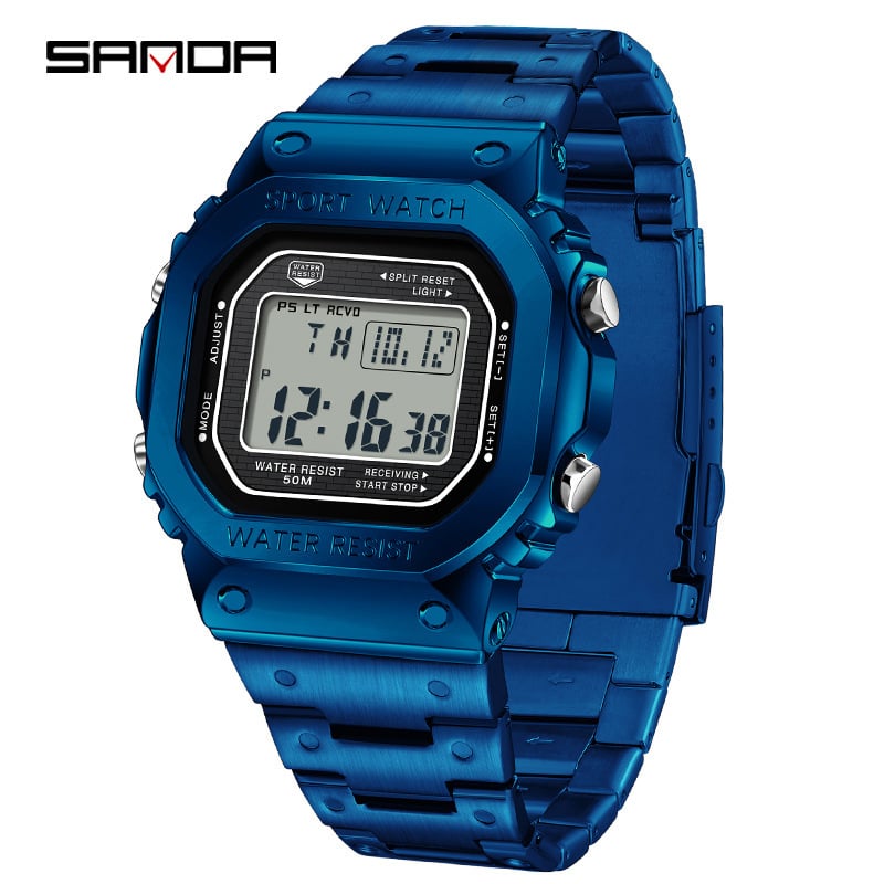 Multifunctional Square Waterproof Digital Watch