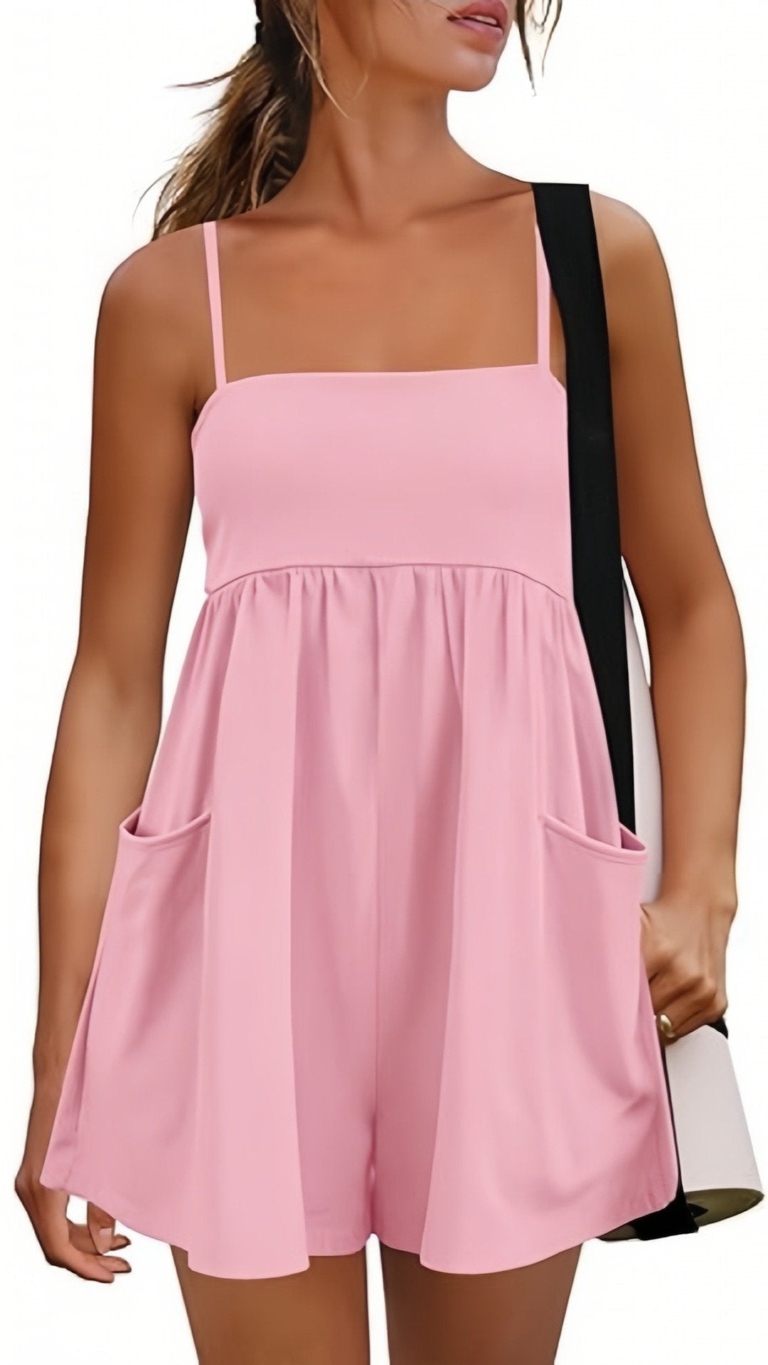 🌸 THE SUMMER ROMPER: SPAGHETTI STRAPS, FLOWY A‐LINE, FUNCTIONAL POCKETS — LOOKS LIKE A DRESS, FEELS LIKE A DREAM 🌸