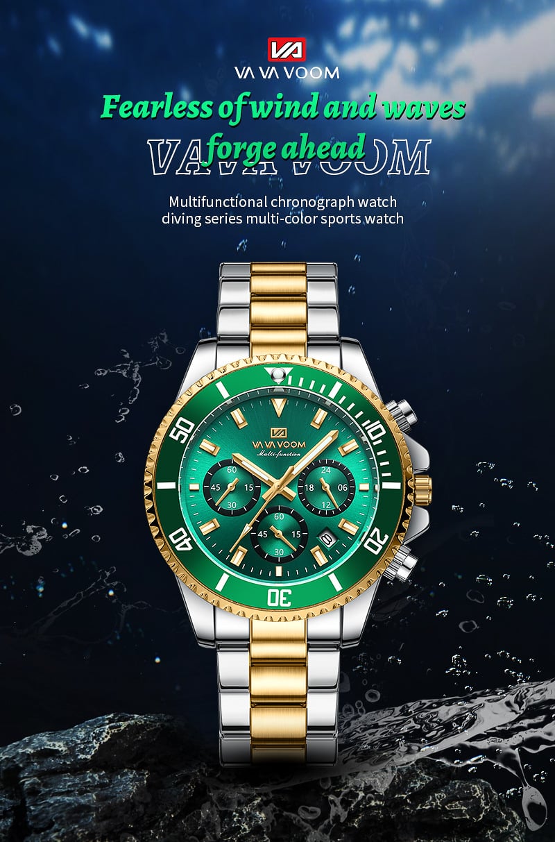 Men's luxury watch with waterproof and luminous dial