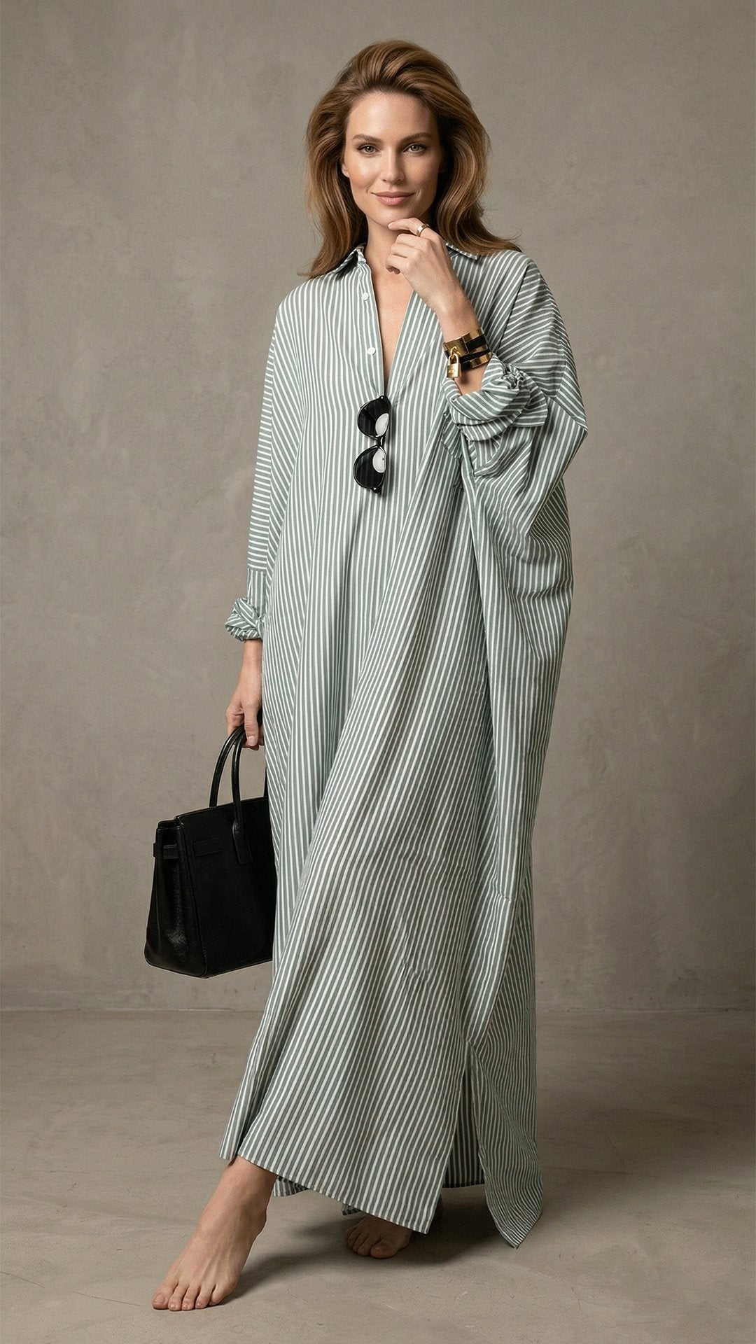 🌊 THE BATWING STRIPE MAXI: LOOSE, COTTON-SOFT — YOUR NEW FAVOURITE BEACH TO BRUNCH DRESS 🌊