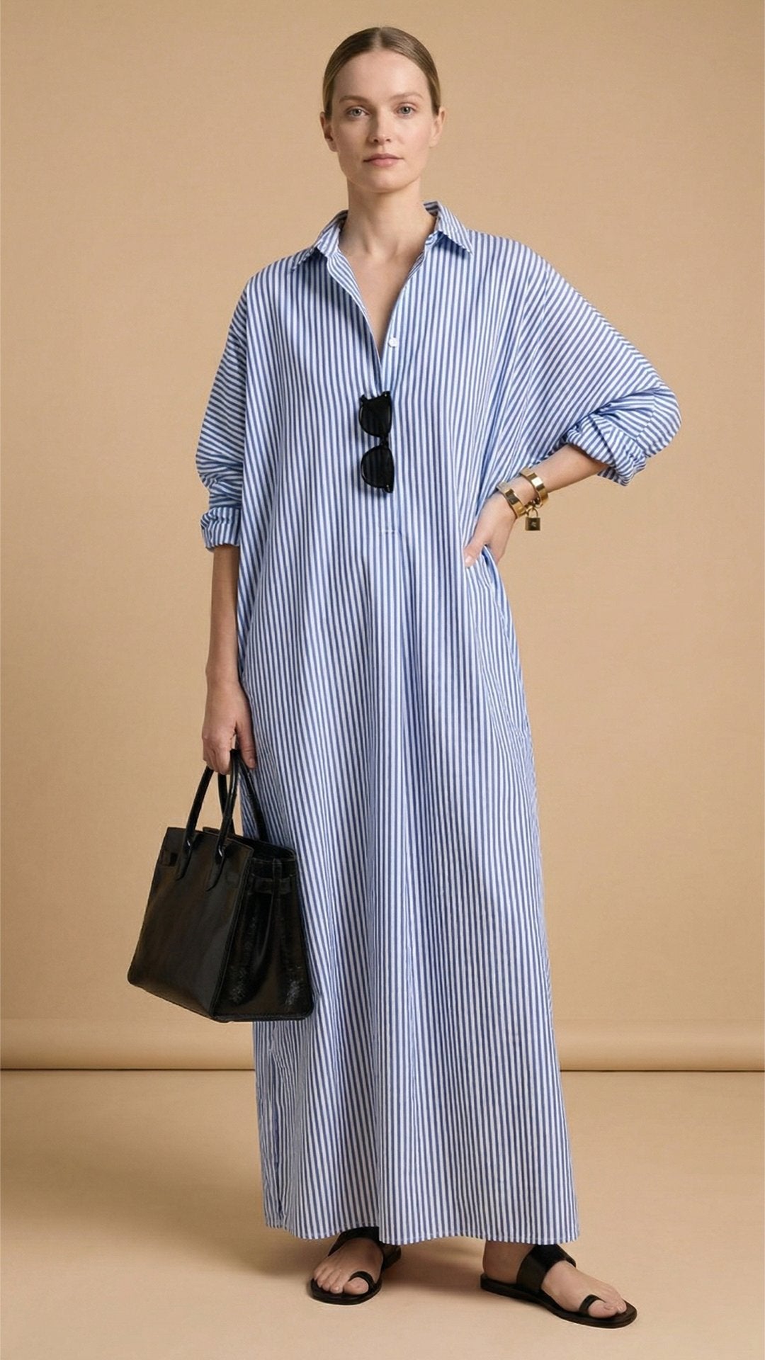 🌊 THE BATWING STRIPE MAXI: LOOSE, COTTON-SOFT — YOUR NEW FAVOURITE BEACH TO BRUNCH DRESS 🌊