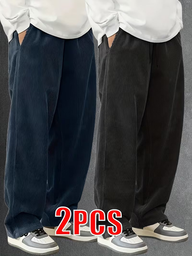 Casual Loose Corduroy Tapered Pants