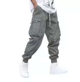 Men's Letter Patch Cargo Pants - Loose Fit Drawstring Elastic Waist Trousers with Slant Pockets, Summer Casual Streetwear