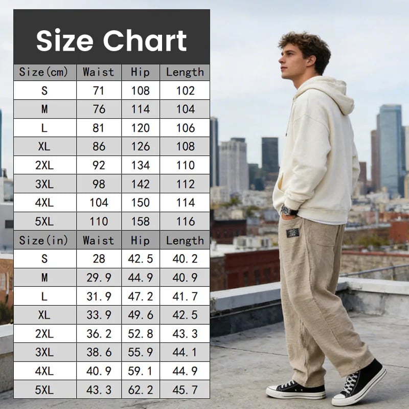 Men's Loose Linen Straight Fit Pants